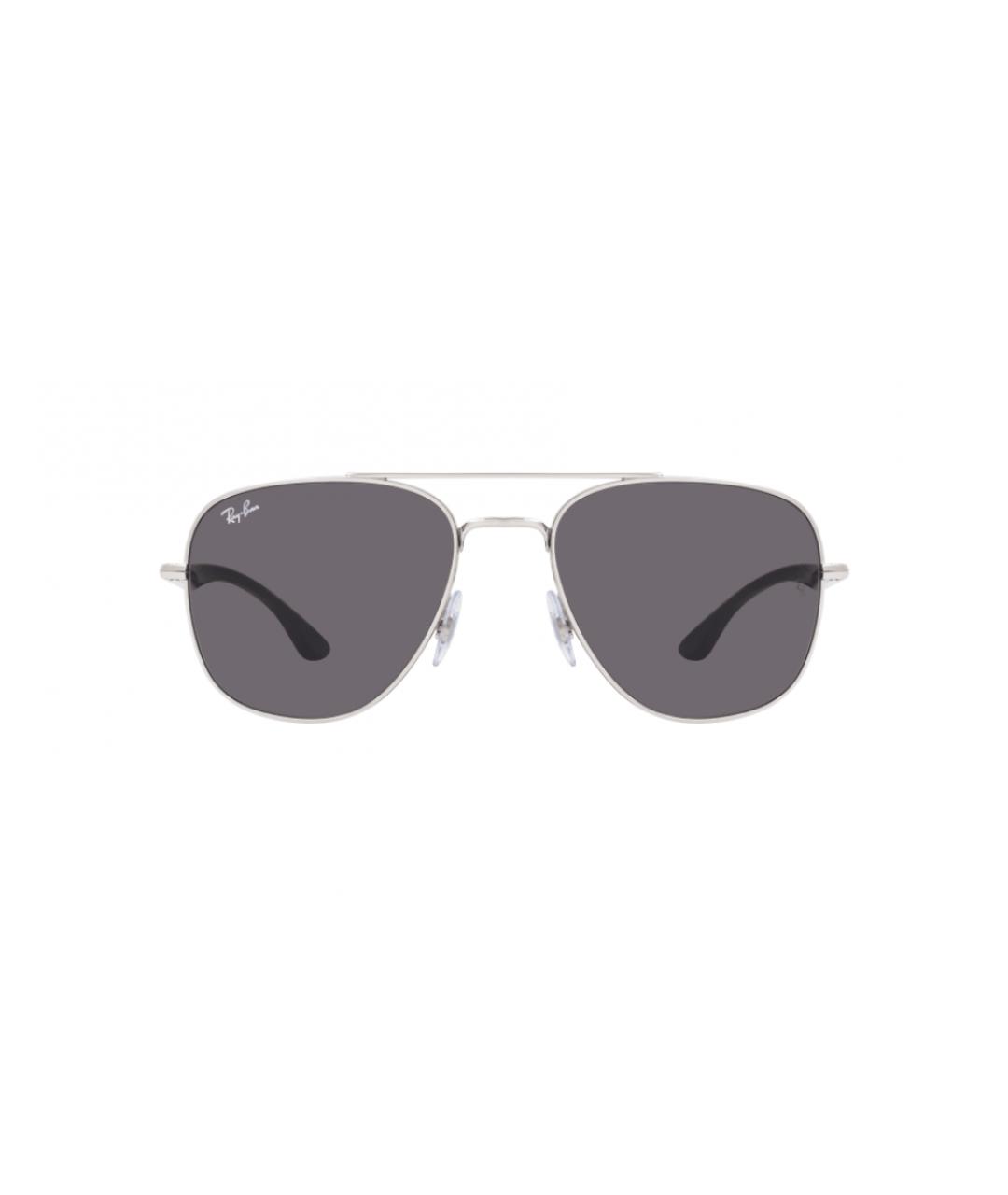 RAY BAN Серебряные металлические солнцезащитные очки, фото 2