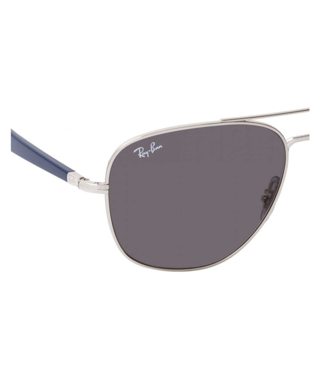 RAY BAN Серебряные металлические солнцезащитные очки, фото 5