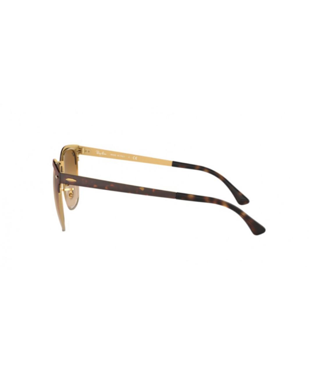 RAY BAN Коричневые металлические солнцезащитные очки, фото 3
