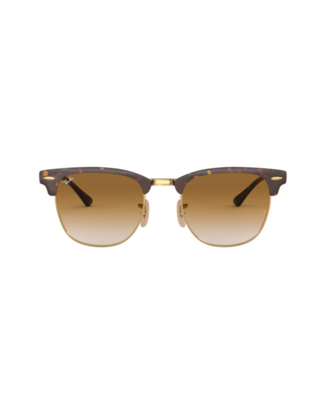 RAY BAN Коричневые металлические солнцезащитные очки, фото 1