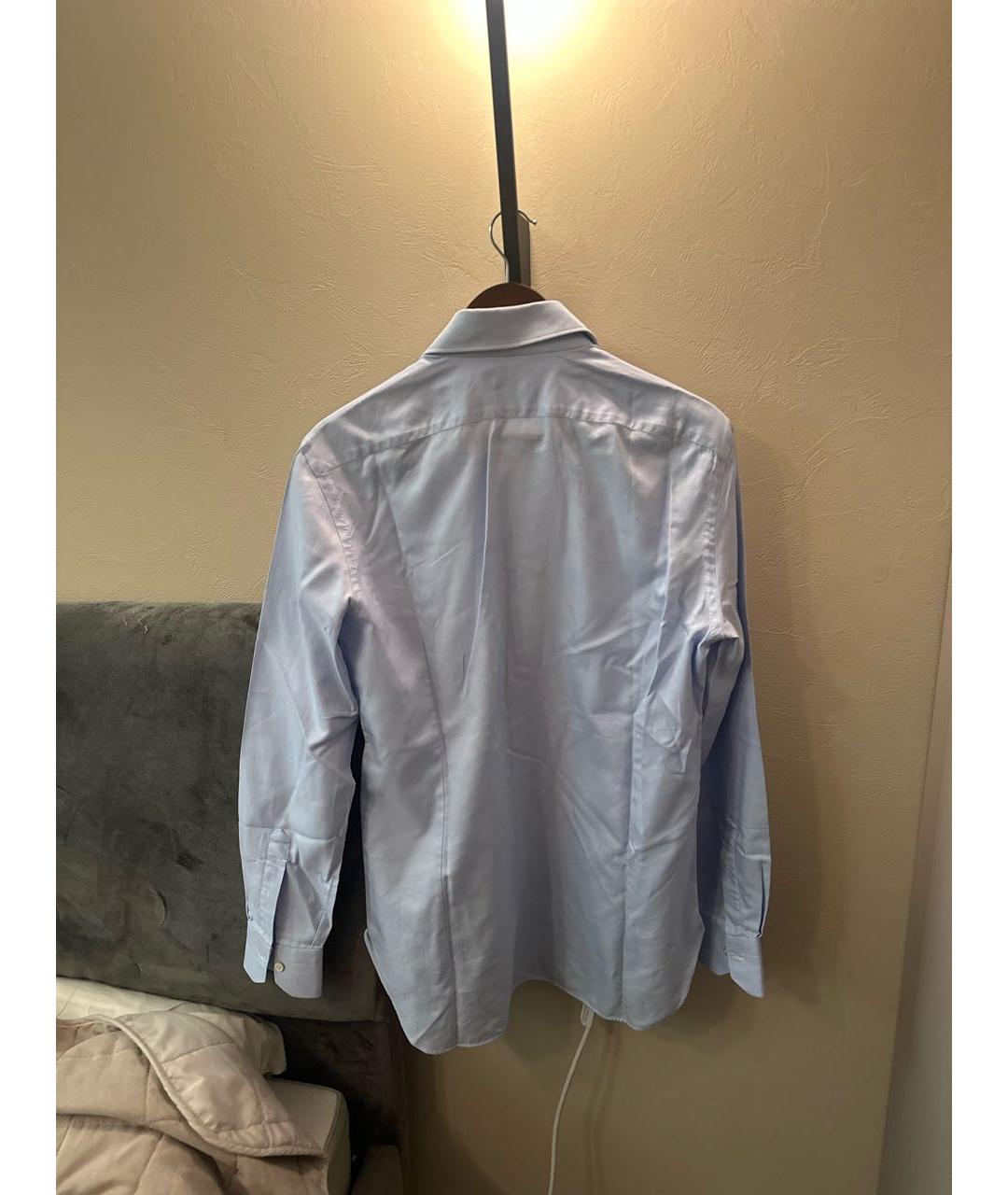KITON Голубая хлопковая классическая рубашка, фото 2