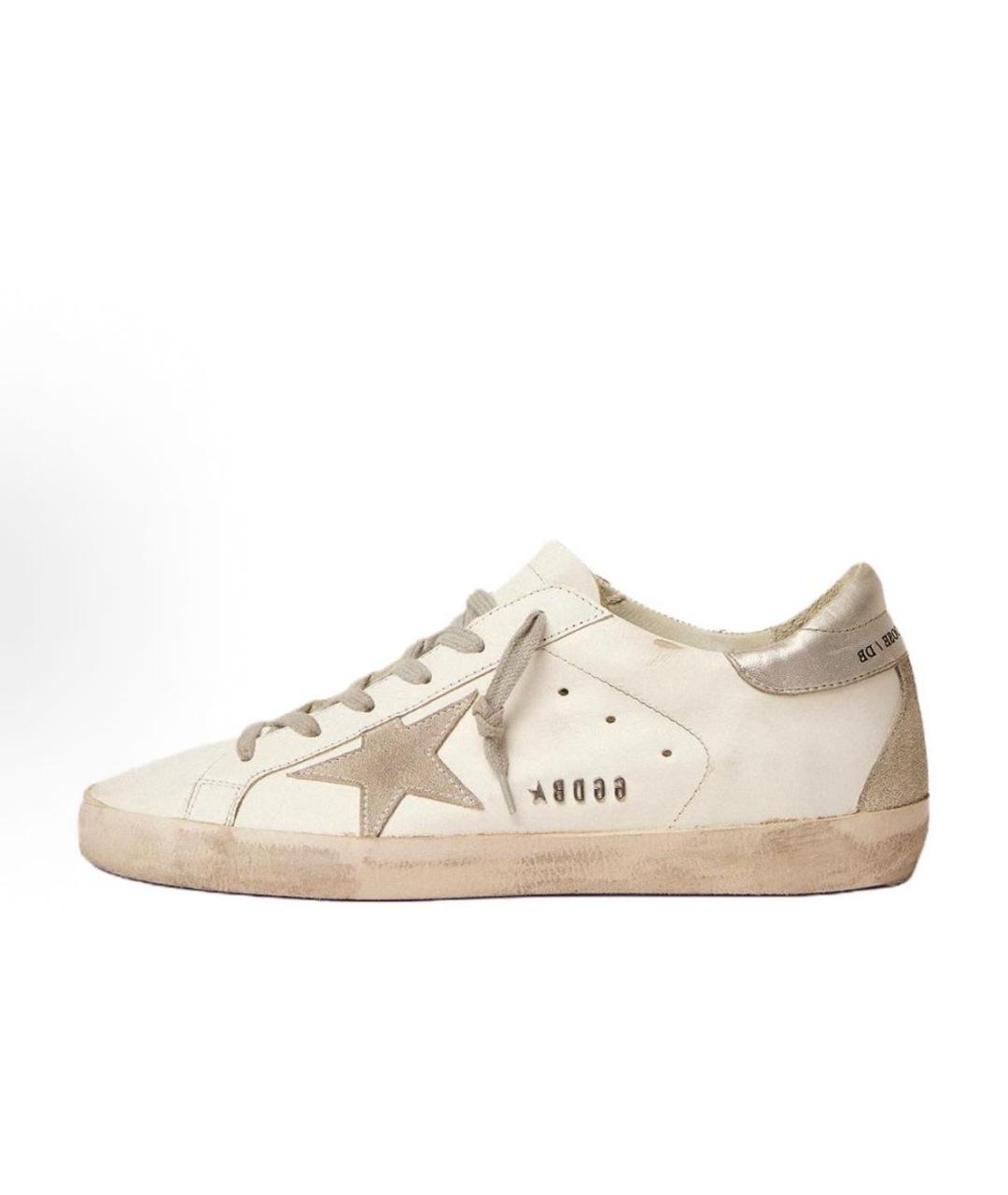 GOLDEN GOOSE DELUXE BRAND Бежевые кожаные кеды, фото 2