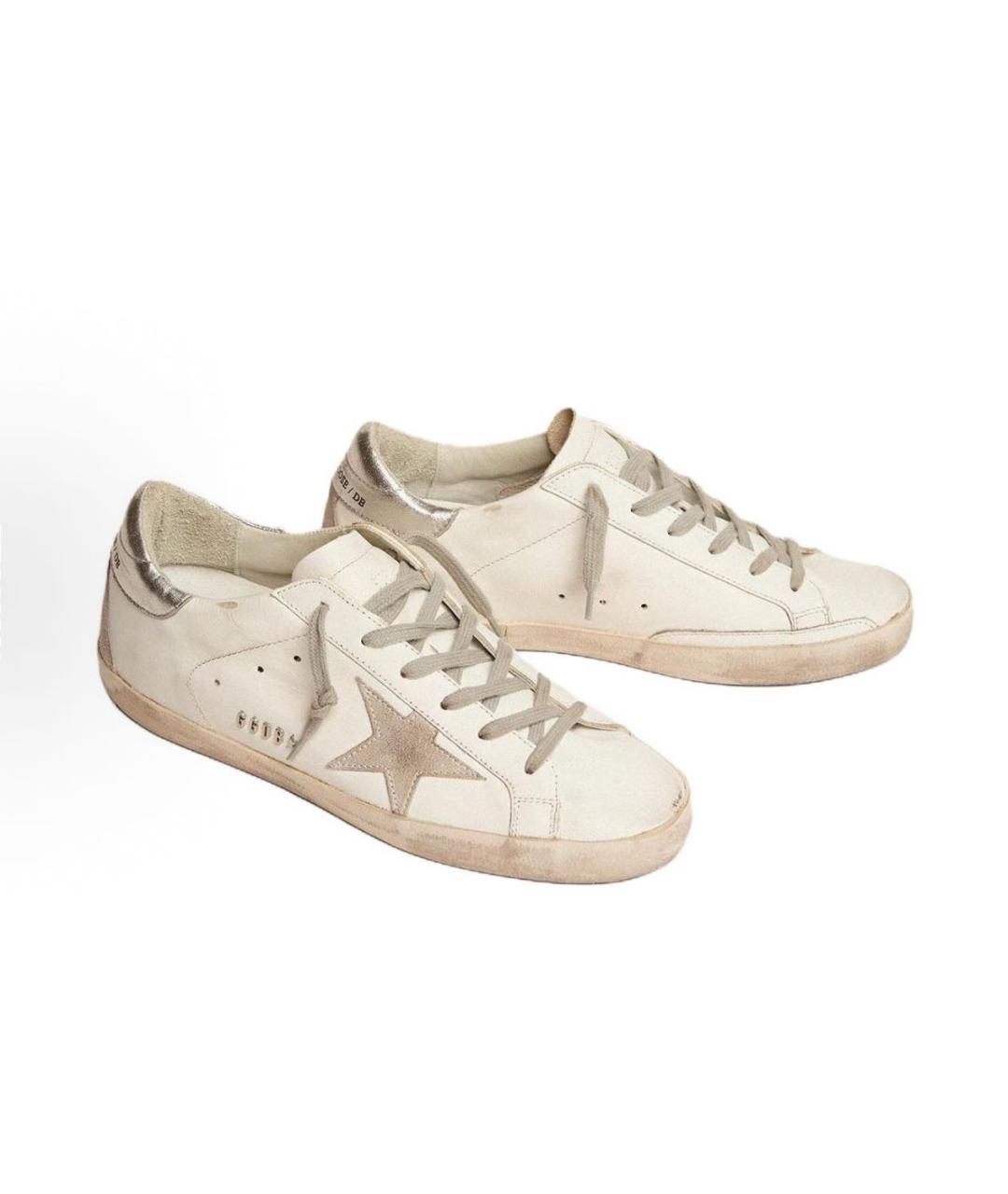 GOLDEN GOOSE DELUXE BRAND Бежевые кожаные кеды, фото 3