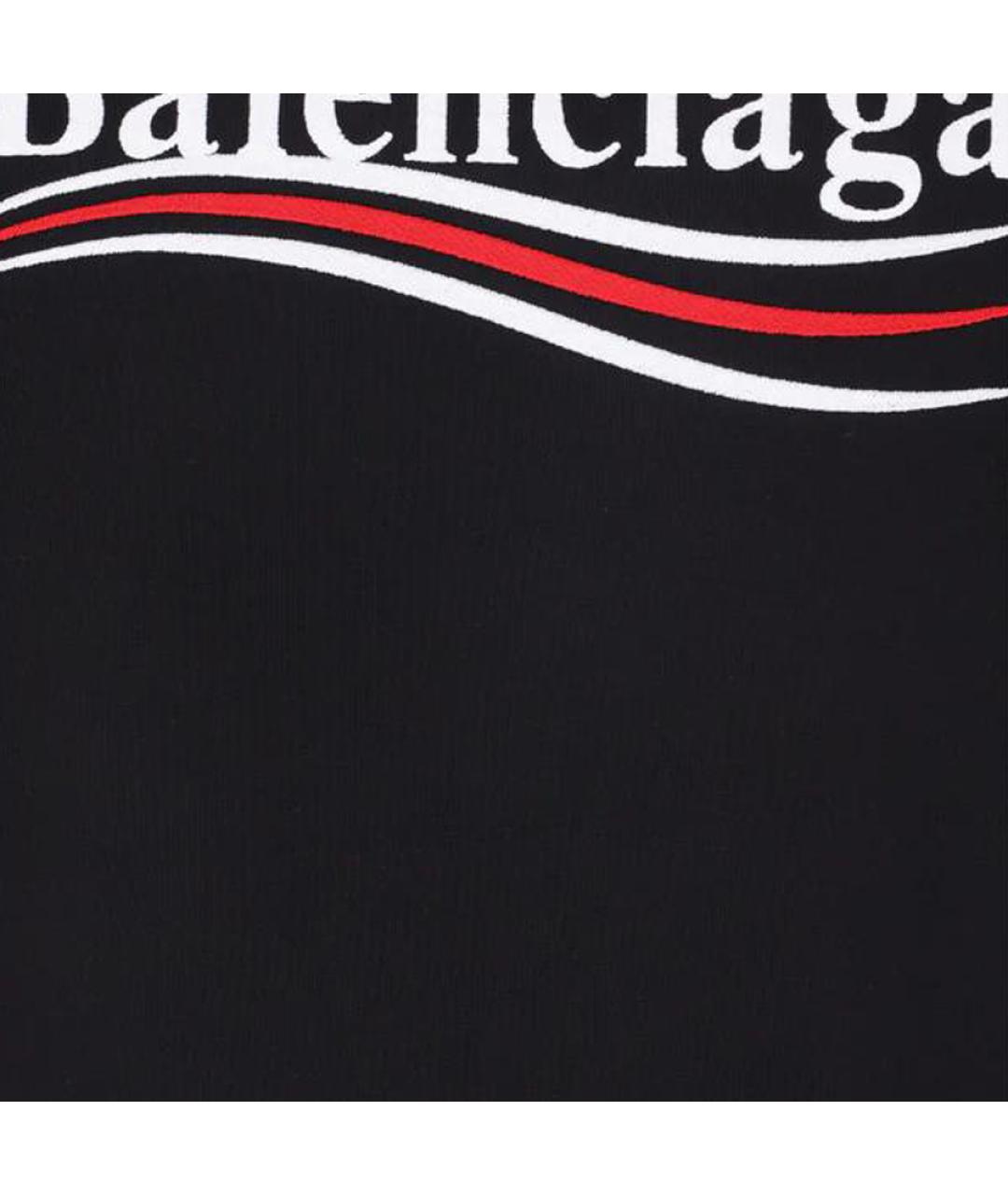 BALENCIAGA Черная хлопковая футболка, фото 4