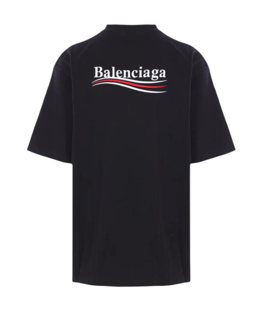 BALENCIAGA Черная хлопковая футболка, фото 2