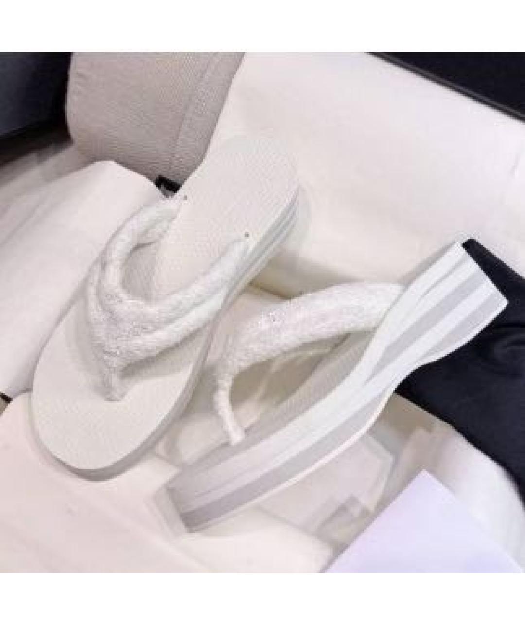 CHANEL Белые шлепанцы, фото 4
