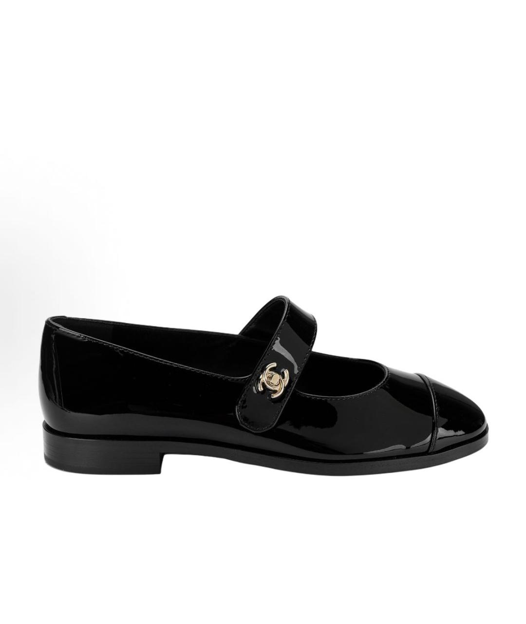CHANEL Черные туфли из лакированной кожи, фото 6