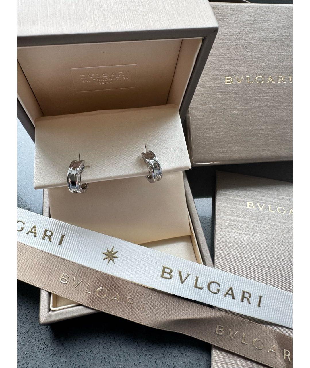 BVLGARI Серебряные серьги из белого золота, фото 5