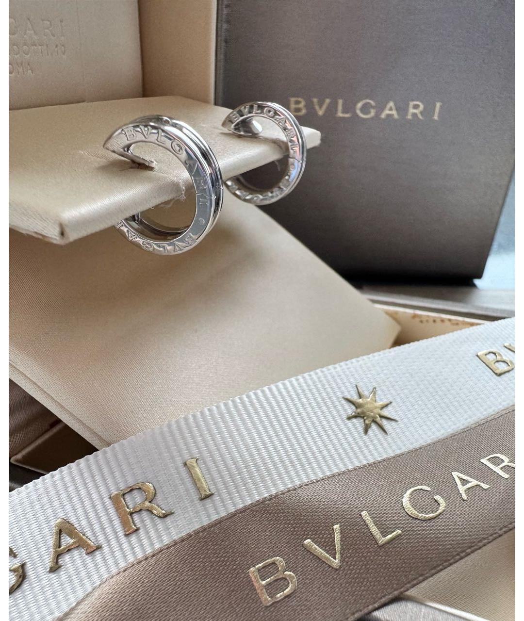 BVLGARI Серебряные серьги из белого золота, фото 2