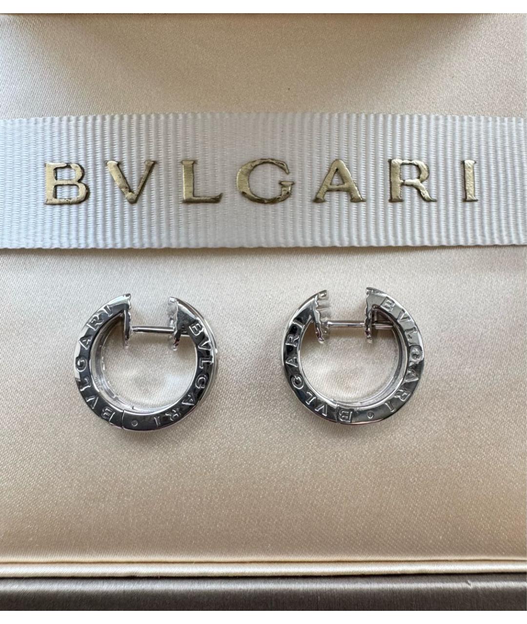 BVLGARI Серебряные серьги из белого золота, фото 4