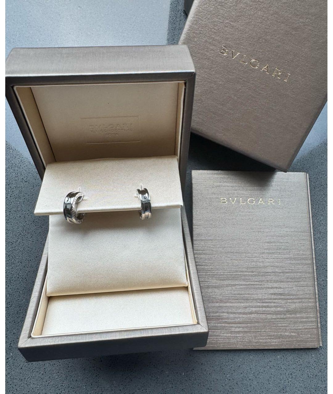 BVLGARI Серебряные серьги из белого золота, фото 3