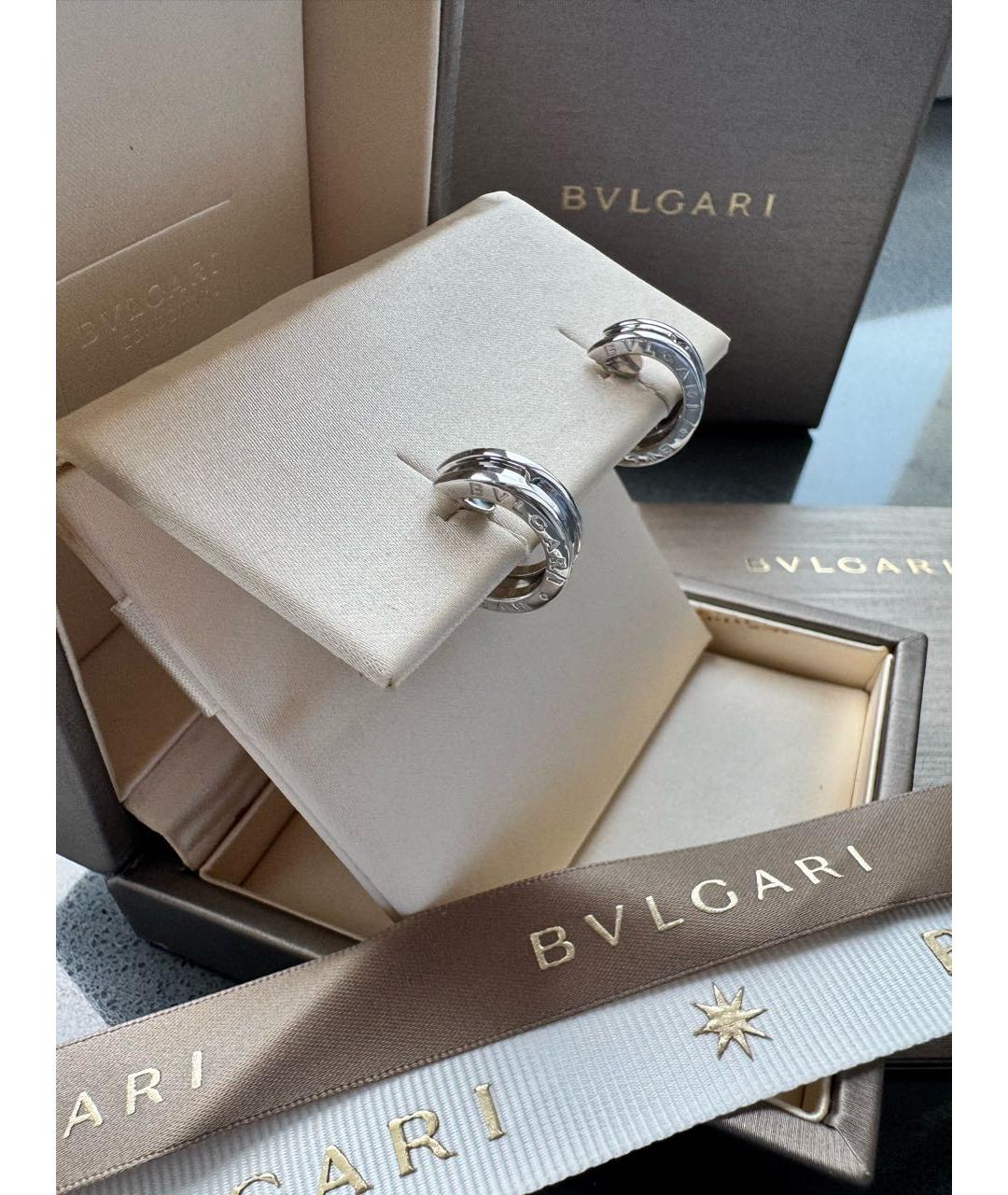 BVLGARI Серебряные серьги из белого золота, фото 6