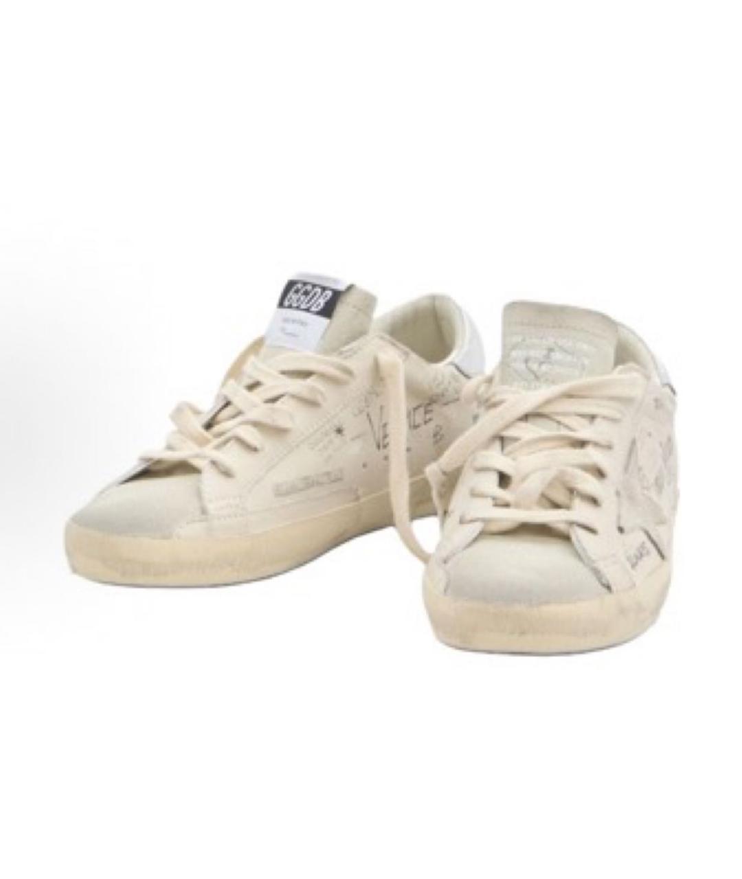 GOLDEN GOOSE DELUXE BRAND Бежевые кожаные кеды, фото 2