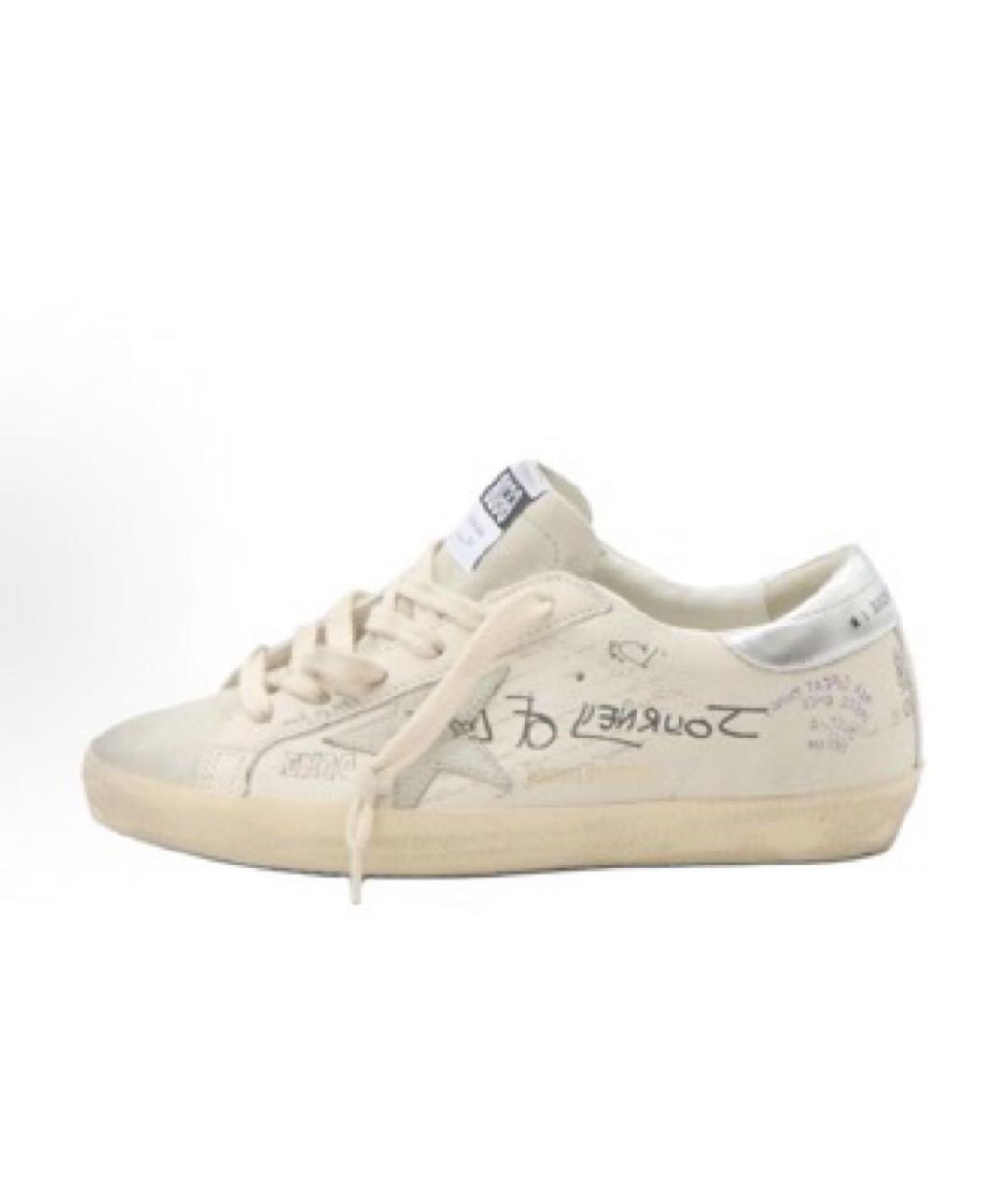 GOLDEN GOOSE DELUXE BRAND Бежевые кожаные кеды, фото 5