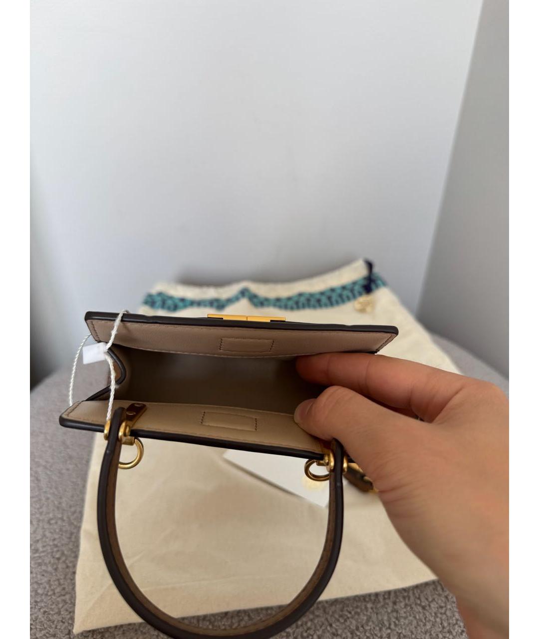 TORY BURCH Коричневая кожаная сумка с короткими ручками, фото 6