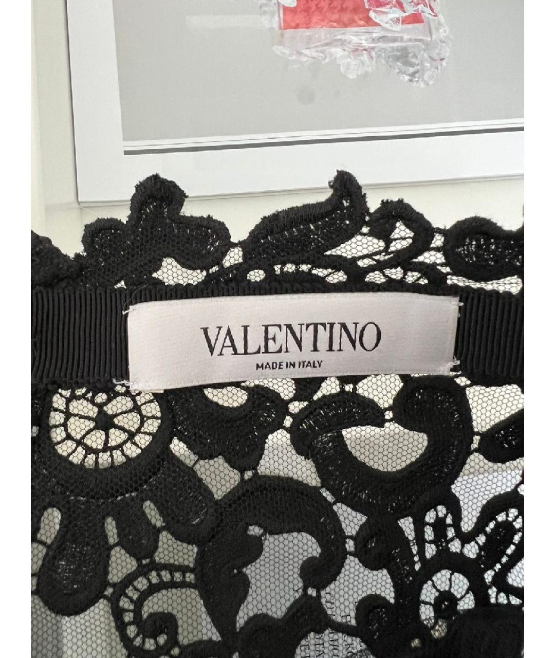 VALENTINO Черная хлопковая юбка миди, фото 4