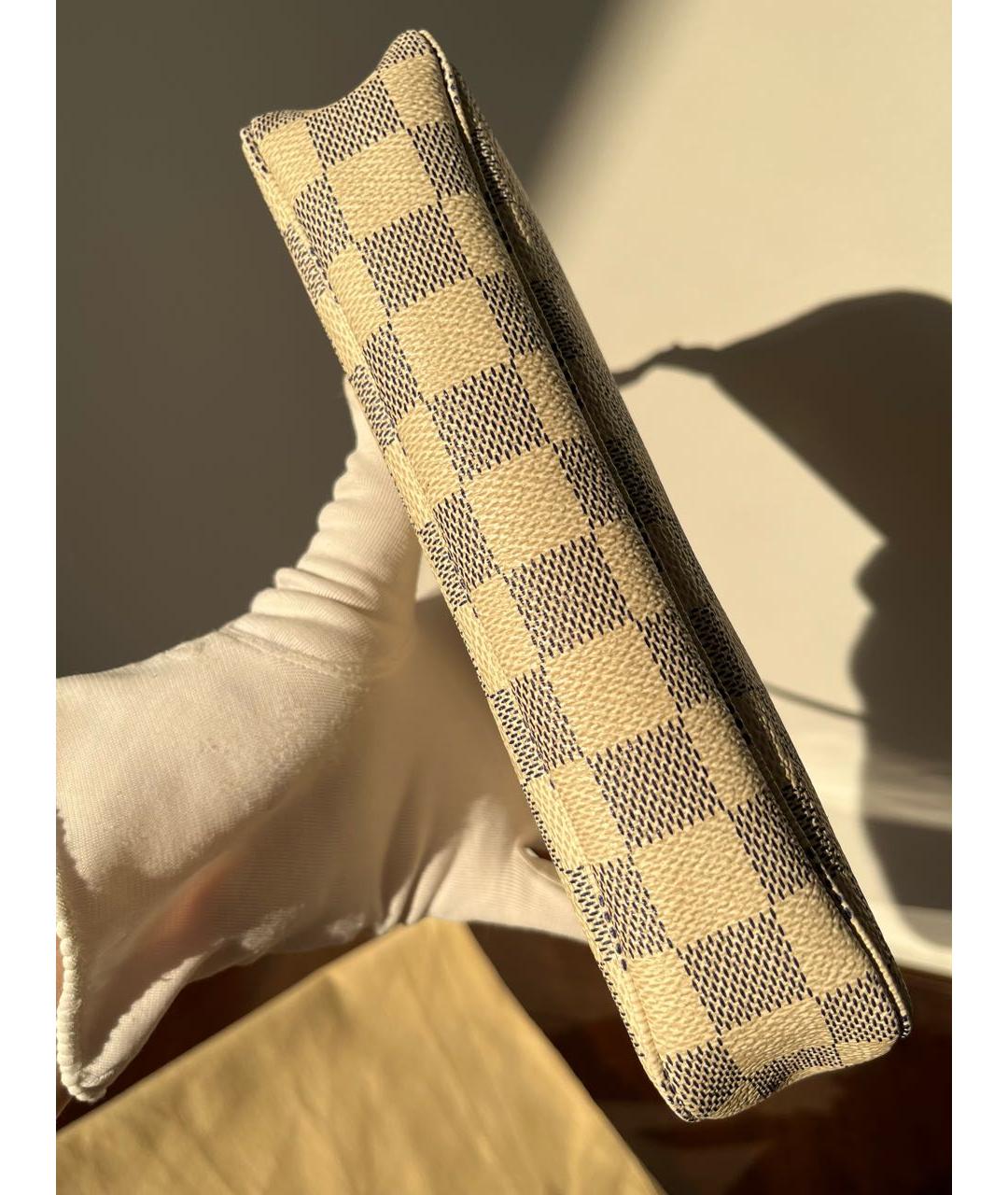 LOUIS VUITTON Бежевая кожаная сумка с короткими ручками, фото 8