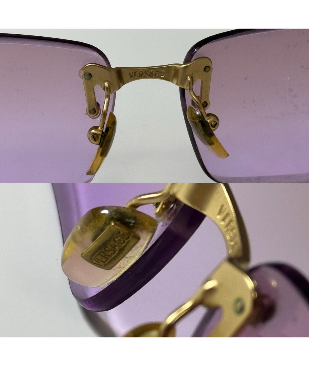 VERSACE Розовые пластиковые солнцезащитные очки, фото 3
