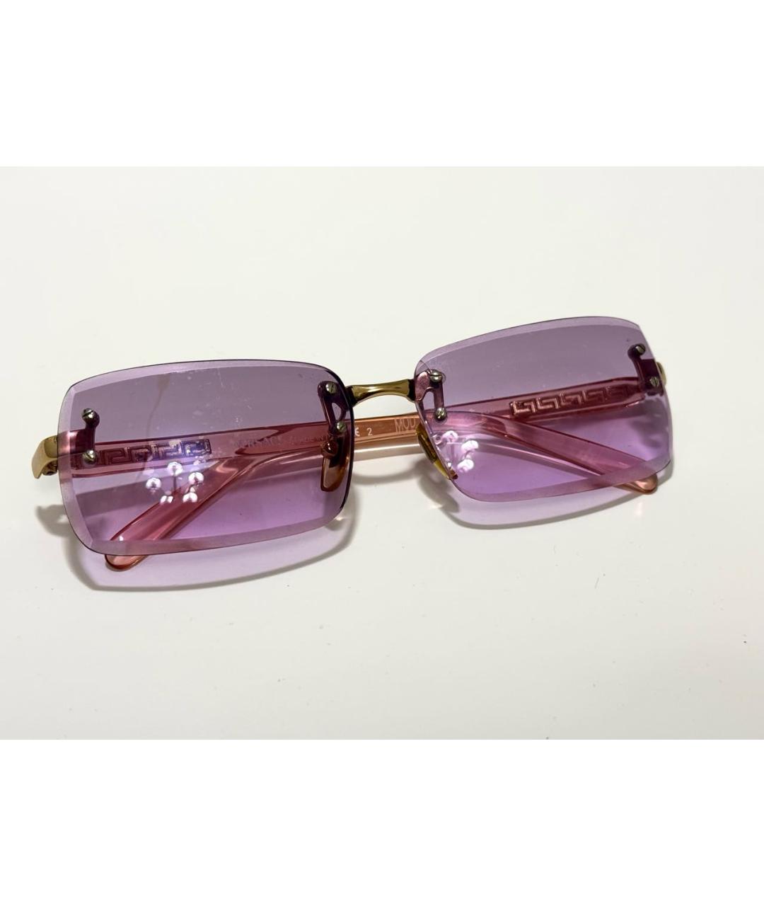 VERSACE Розовые пластиковые солнцезащитные очки, фото 4