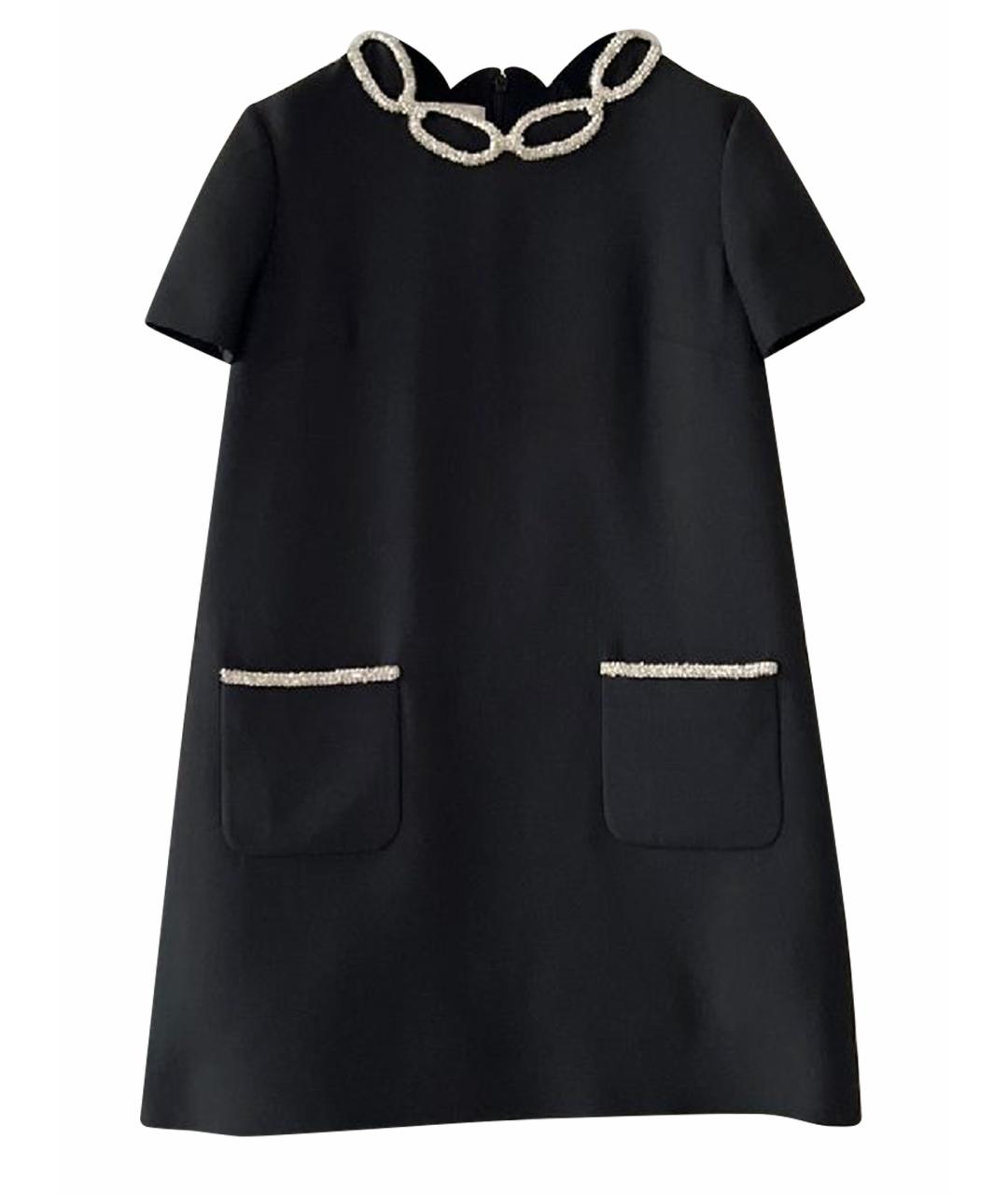 VALENTINO Черное хлопковое платье, фото 1