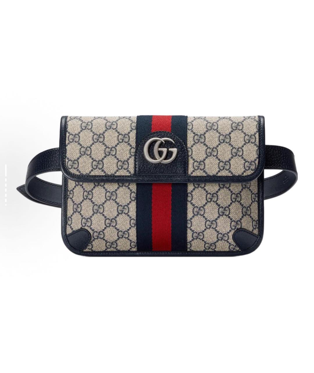 GUCCI Бежевая тканевая поясная сумка, фото 7