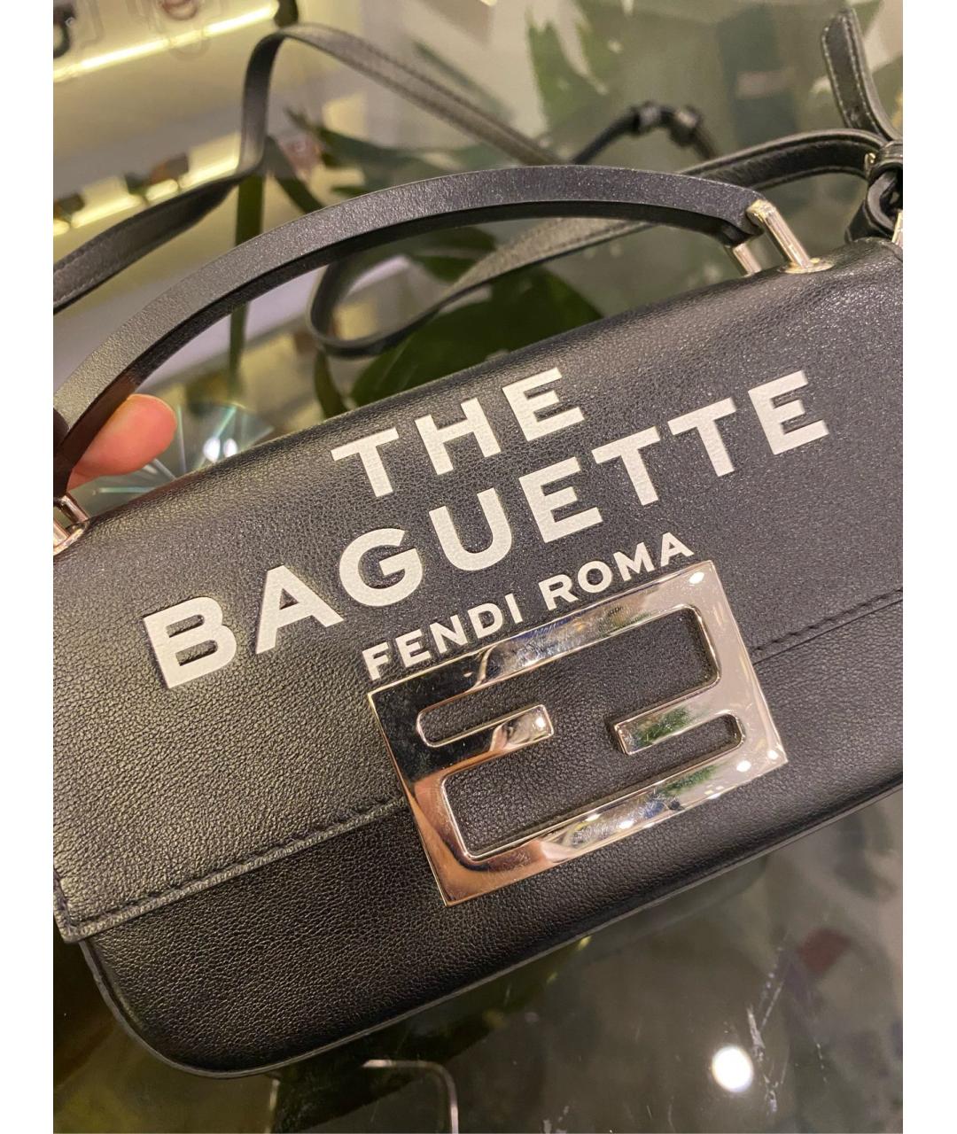 FENDI Черная кожаная сумка через плечо, фото 5