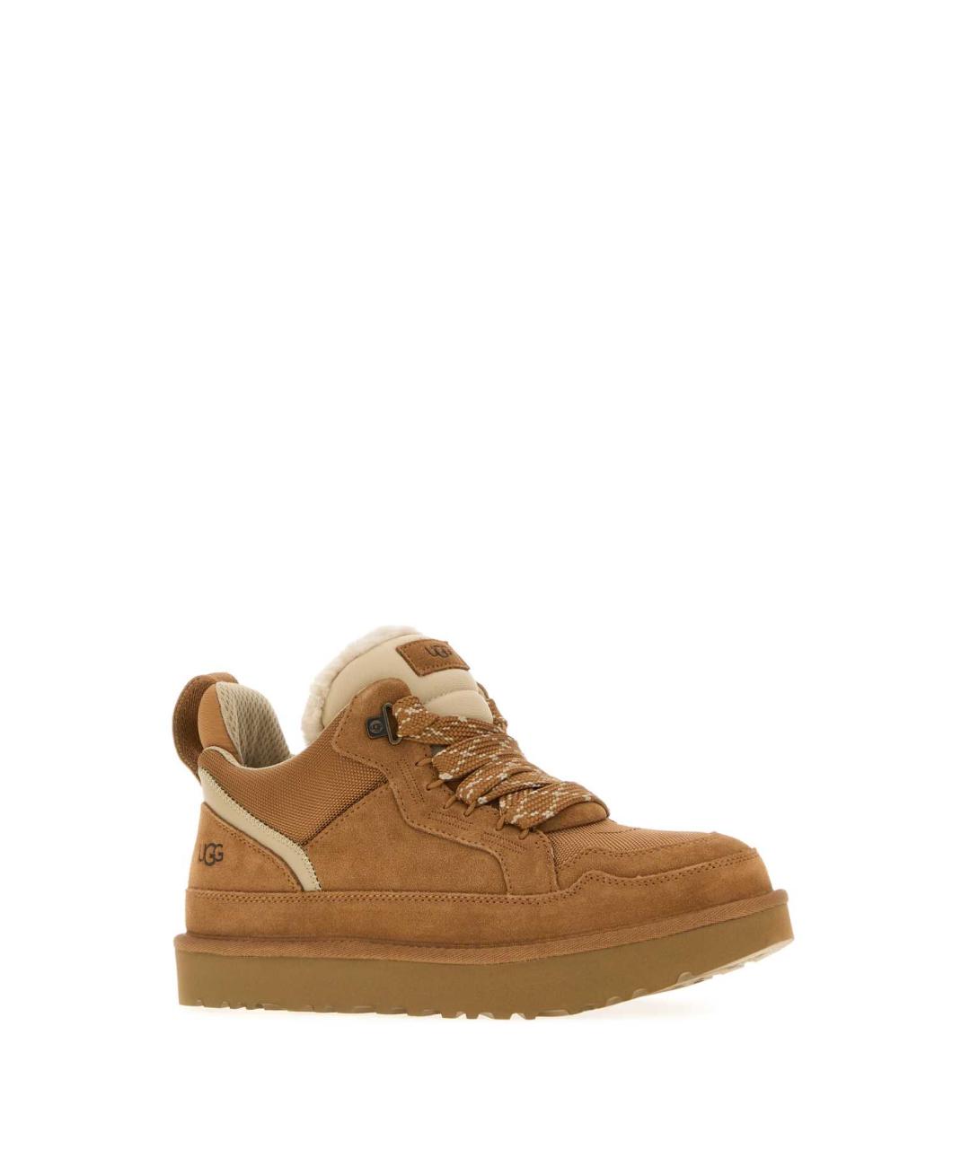 UGG AUSTRALIA Бежевые нубуковые высокие кроссовки / кеды, фото 2