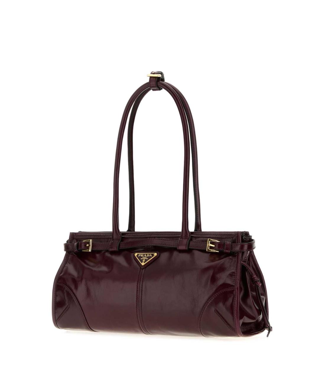 PRADA Бордовая кожаная сумка тоут, фото 2