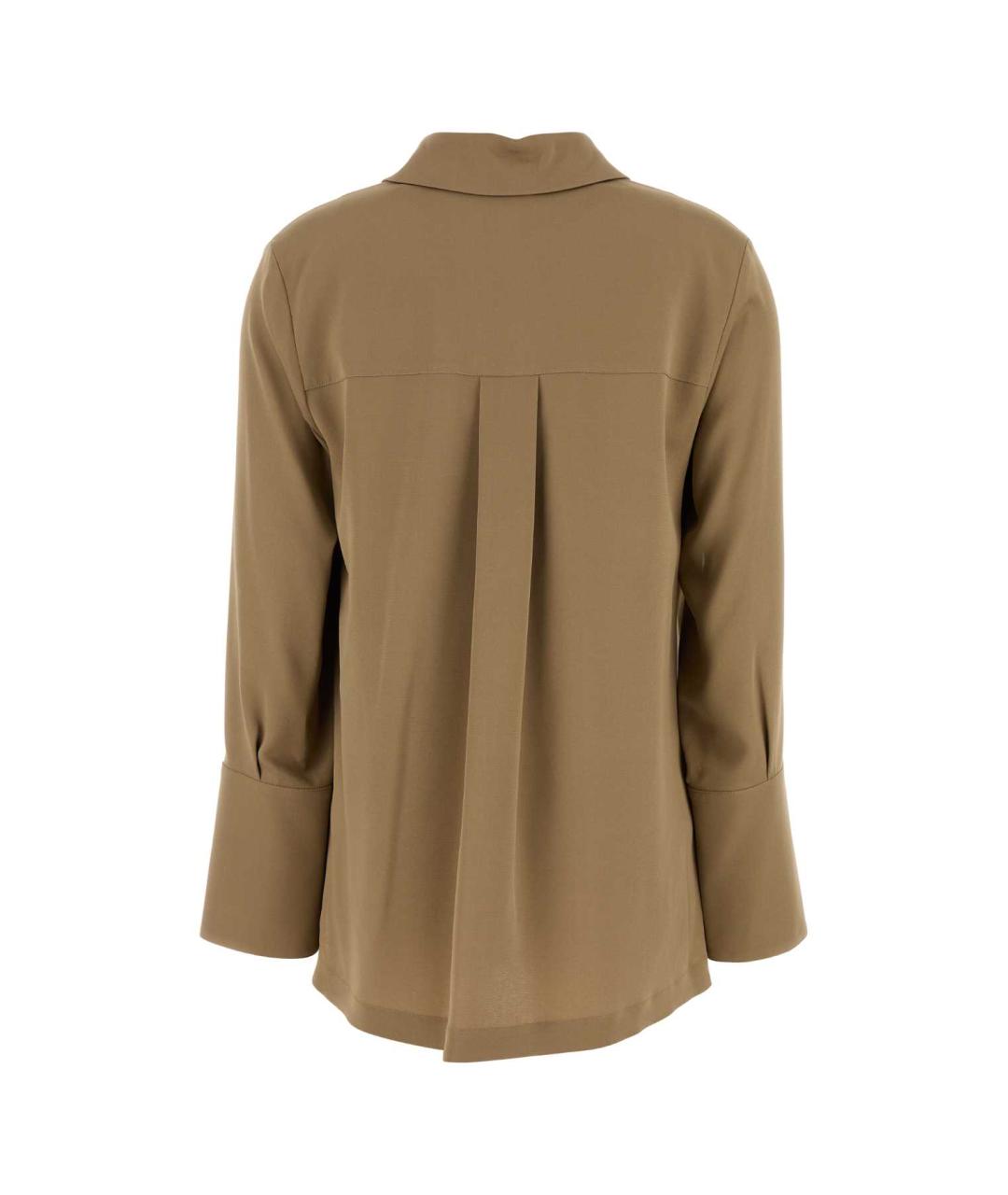 MAX MARA Бежевая шелковая блузы, фото 2
