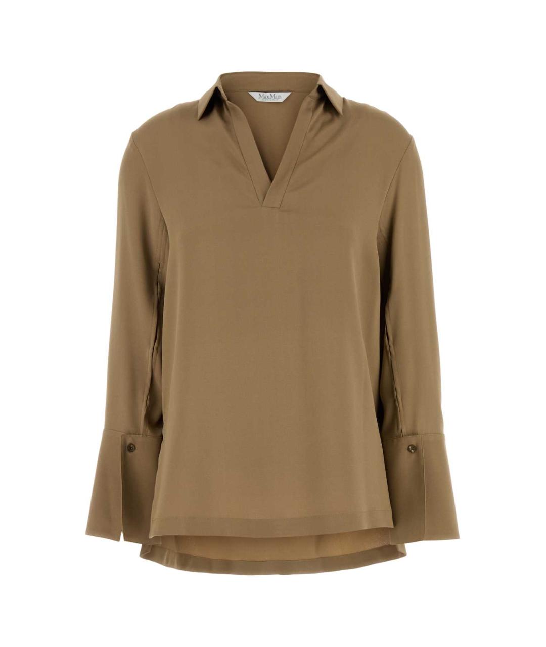 MAX MARA Бежевая шелковая блузы, фото 1
