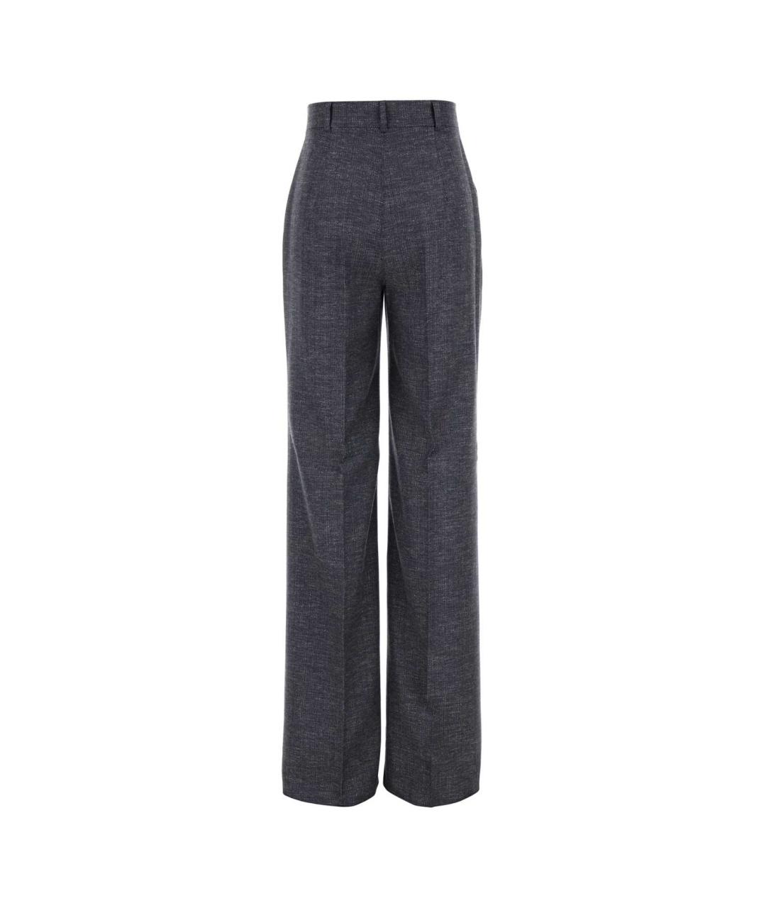 MAX MARA STUDIO Синие шерстяные прямые брюки, фото 2