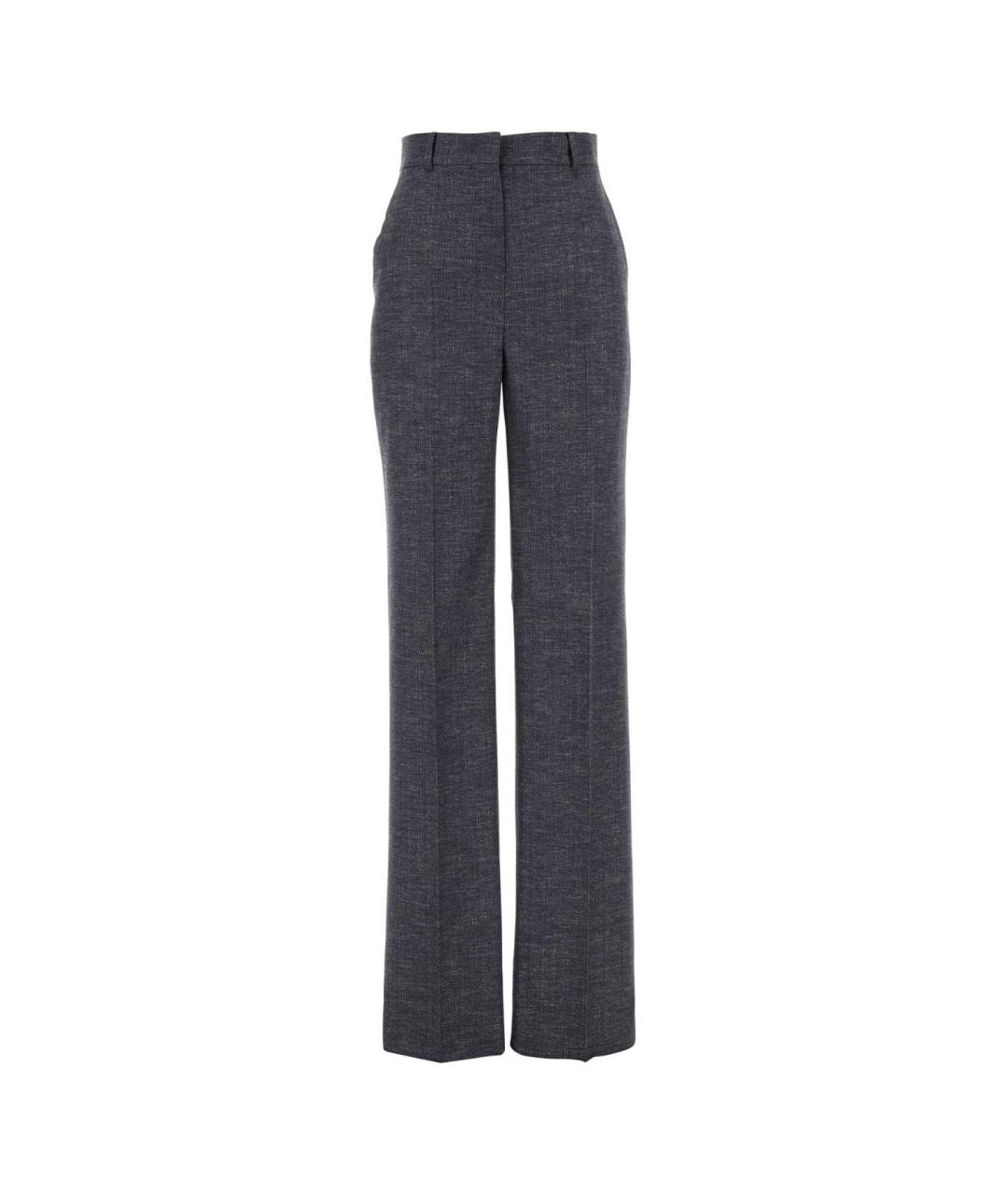 MAX MARA STUDIO Синие шерстяные прямые брюки, фото 1