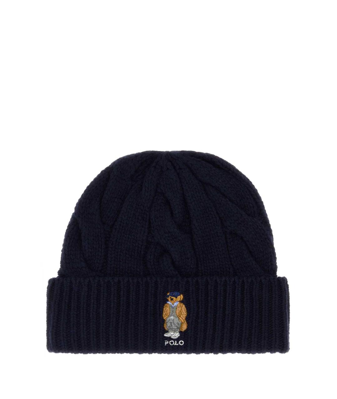 POLO RALPH LAUREN Темно-синяя шерстяная шапка, фото 1
