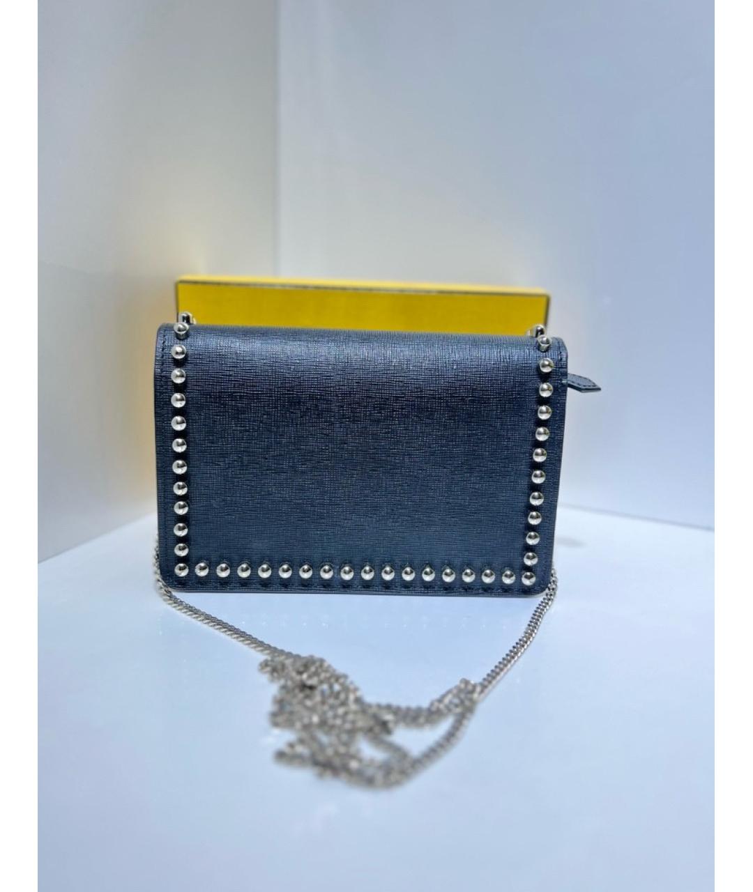 FENDI Черная кожаная сумка через плечо, фото 3