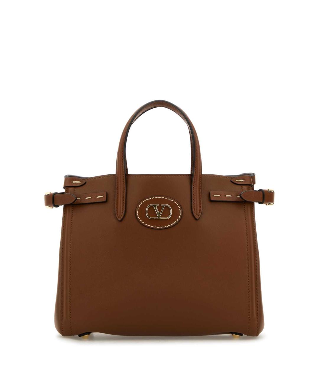 VALENTINO Коричневая кожаная сумка тоут, фото 1