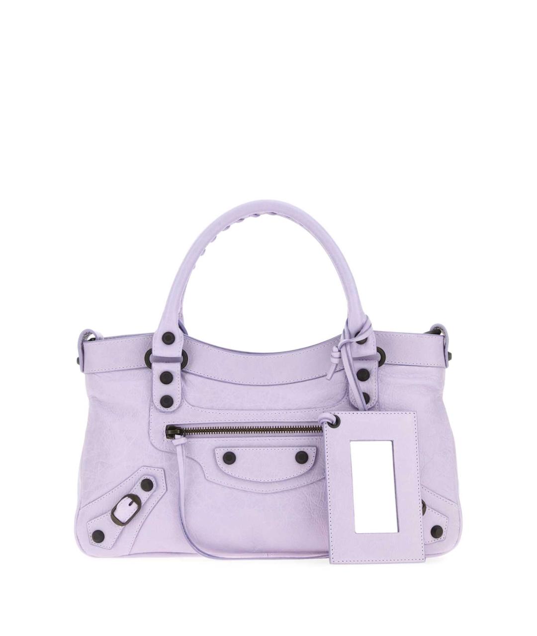BALENCIAGA Фиолетовая кожаная сумка тоут, фото 1
