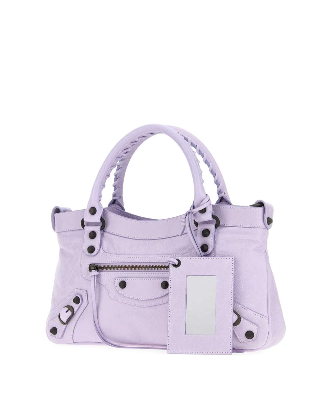 BALENCIAGA Фиолетовая кожаная сумка тоут, фото 2