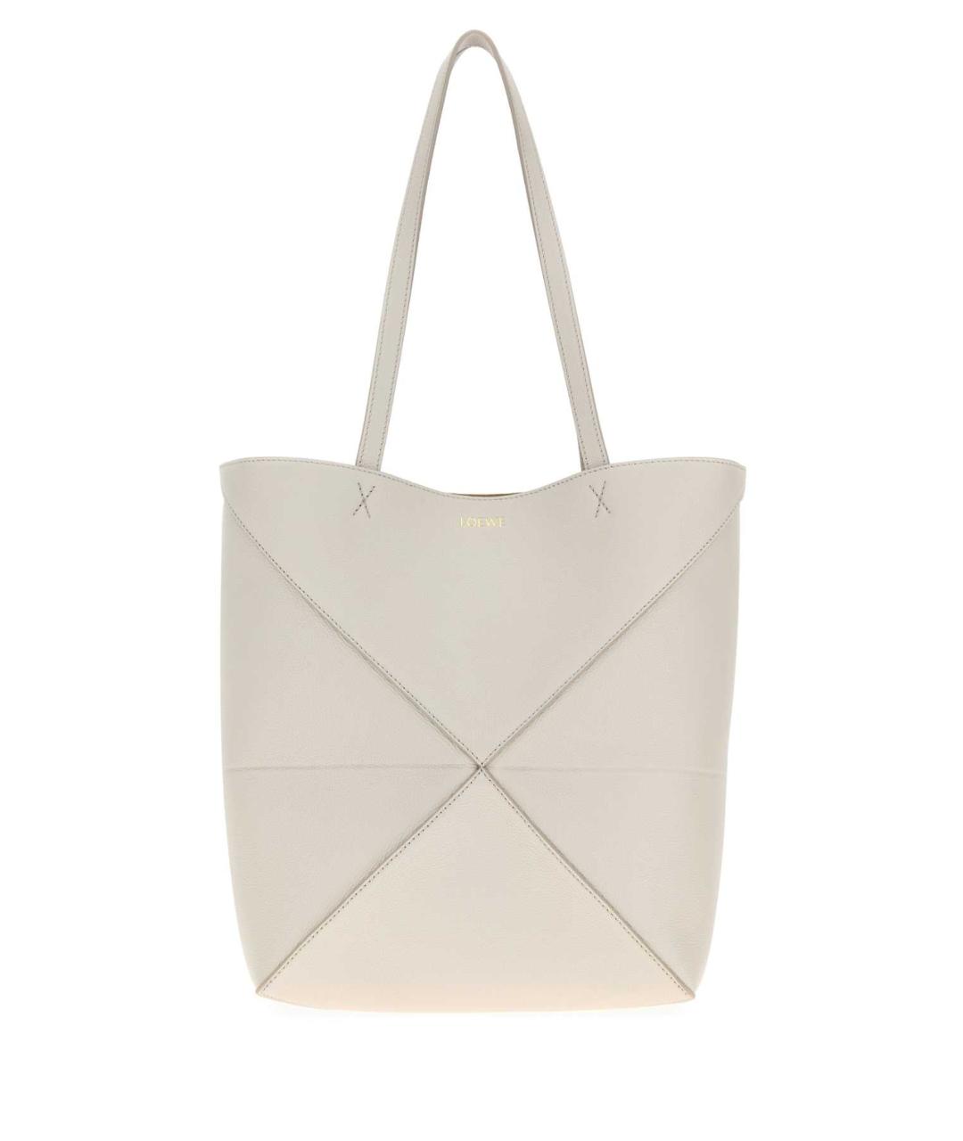 LOEWE Белая кожаная сумка тоут, фото 1