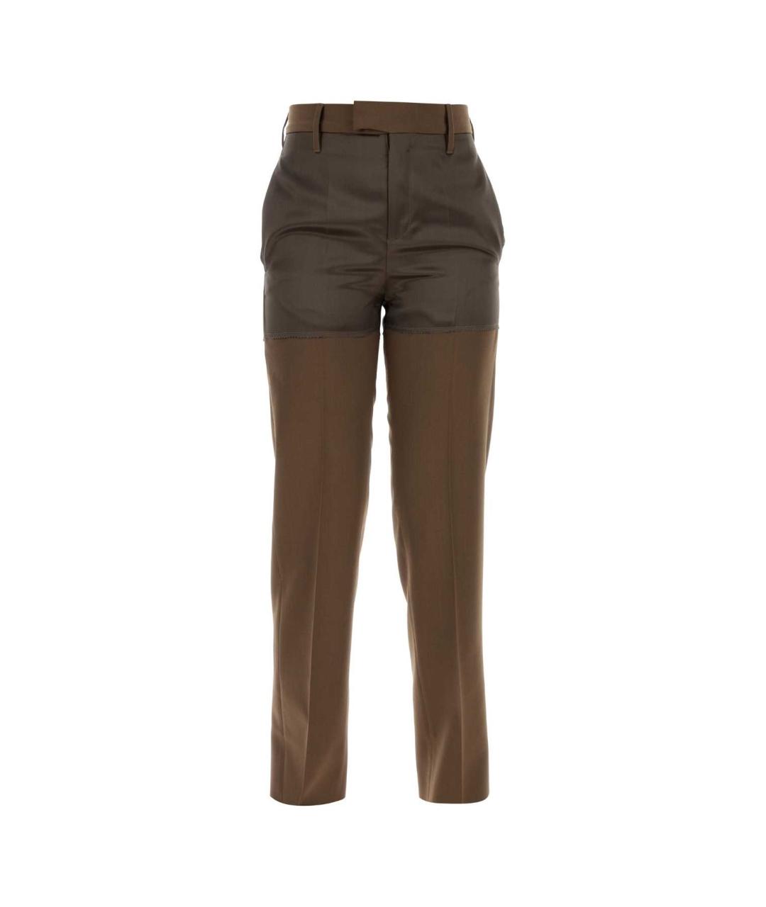 MM6 MAISON MARGIELA Коричневые прямые брюки, фото 1