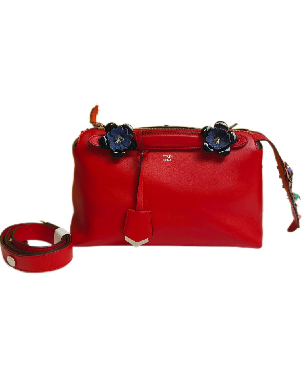 FENDI Красная кожаная сумка через плечо, фото 4