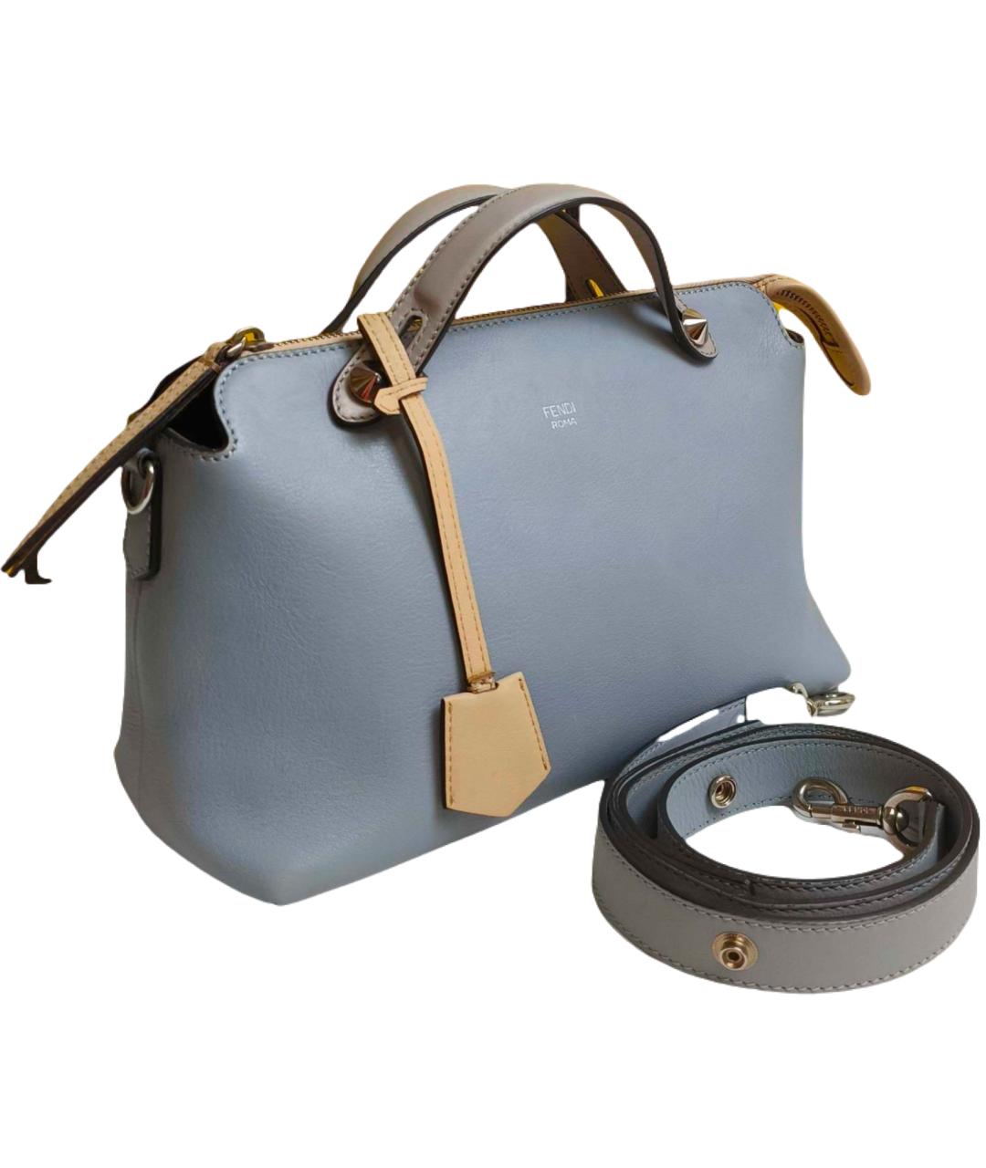 FENDI Голубая кожаная сумка тоут, фото 2