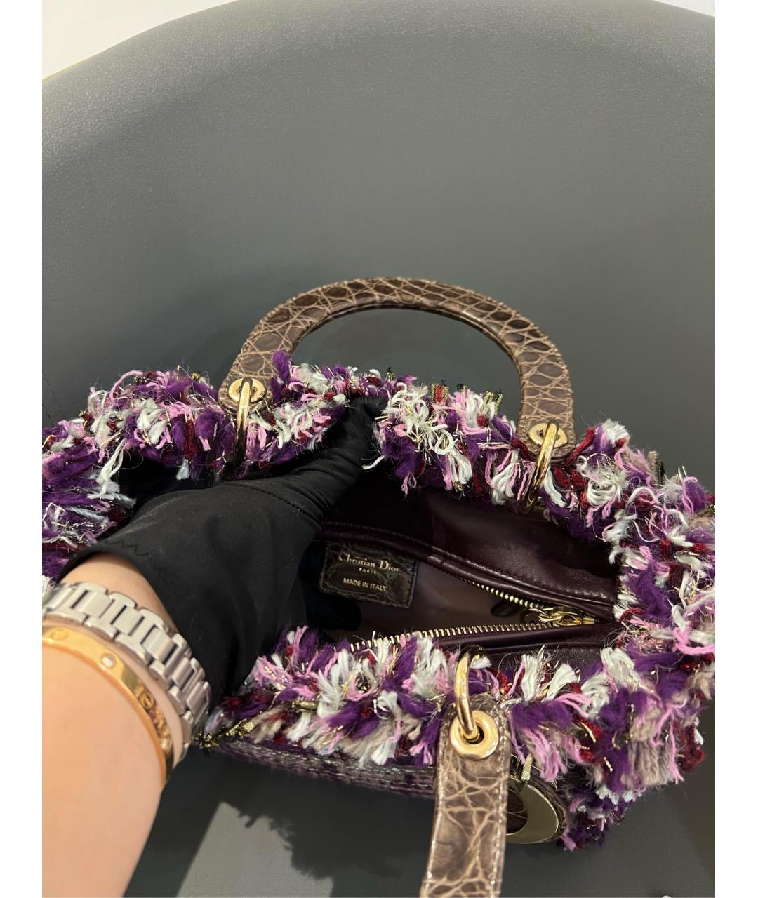 DIOR HOMME Розовая пелетеная сумка с короткими ручками, фото 5
