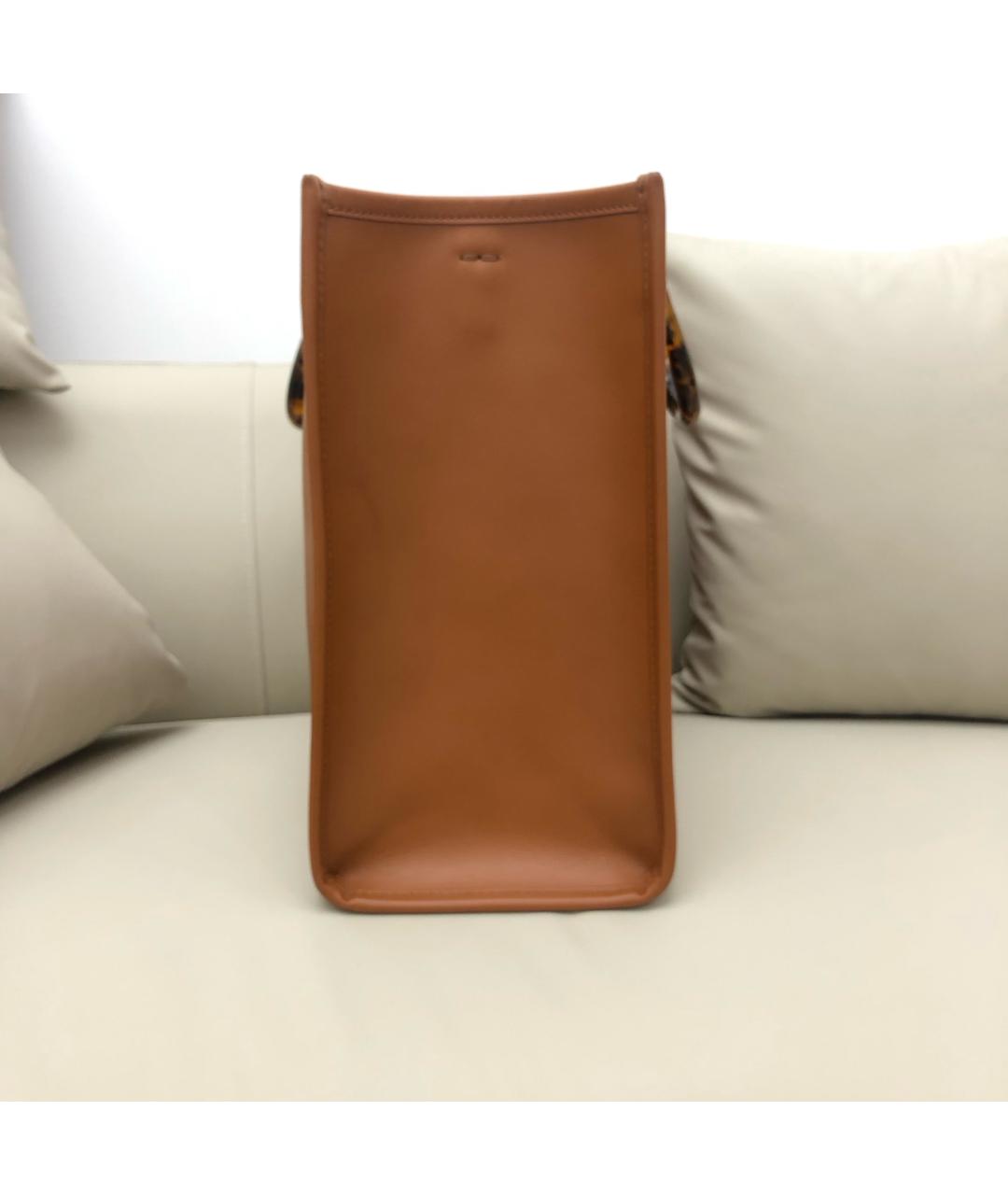 FENDI Хаки кожаная сумка тоут, фото 9