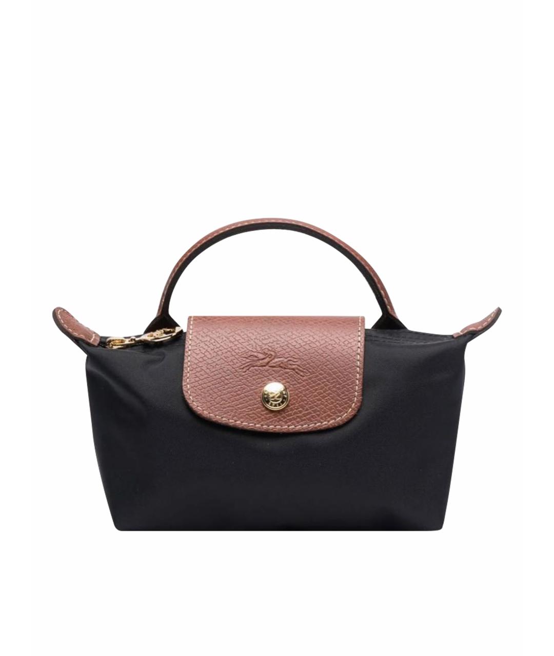 LONGCHAMP Черная синтетическая сумка с короткими ручками, фото 1