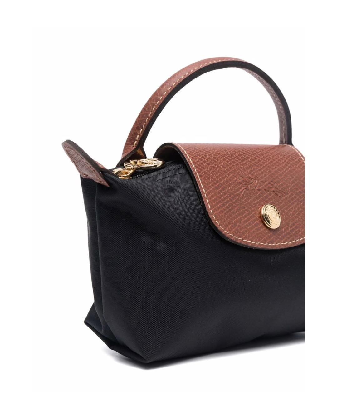 LONGCHAMP Черная синтетическая сумка с короткими ручками, фото 2