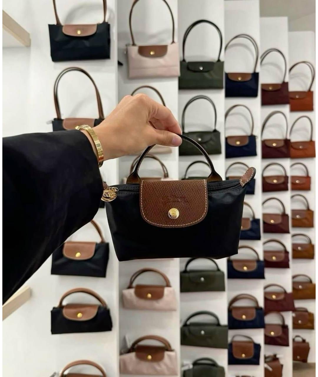LONGCHAMP Черная синтетическая сумка с короткими ручками, фото 6