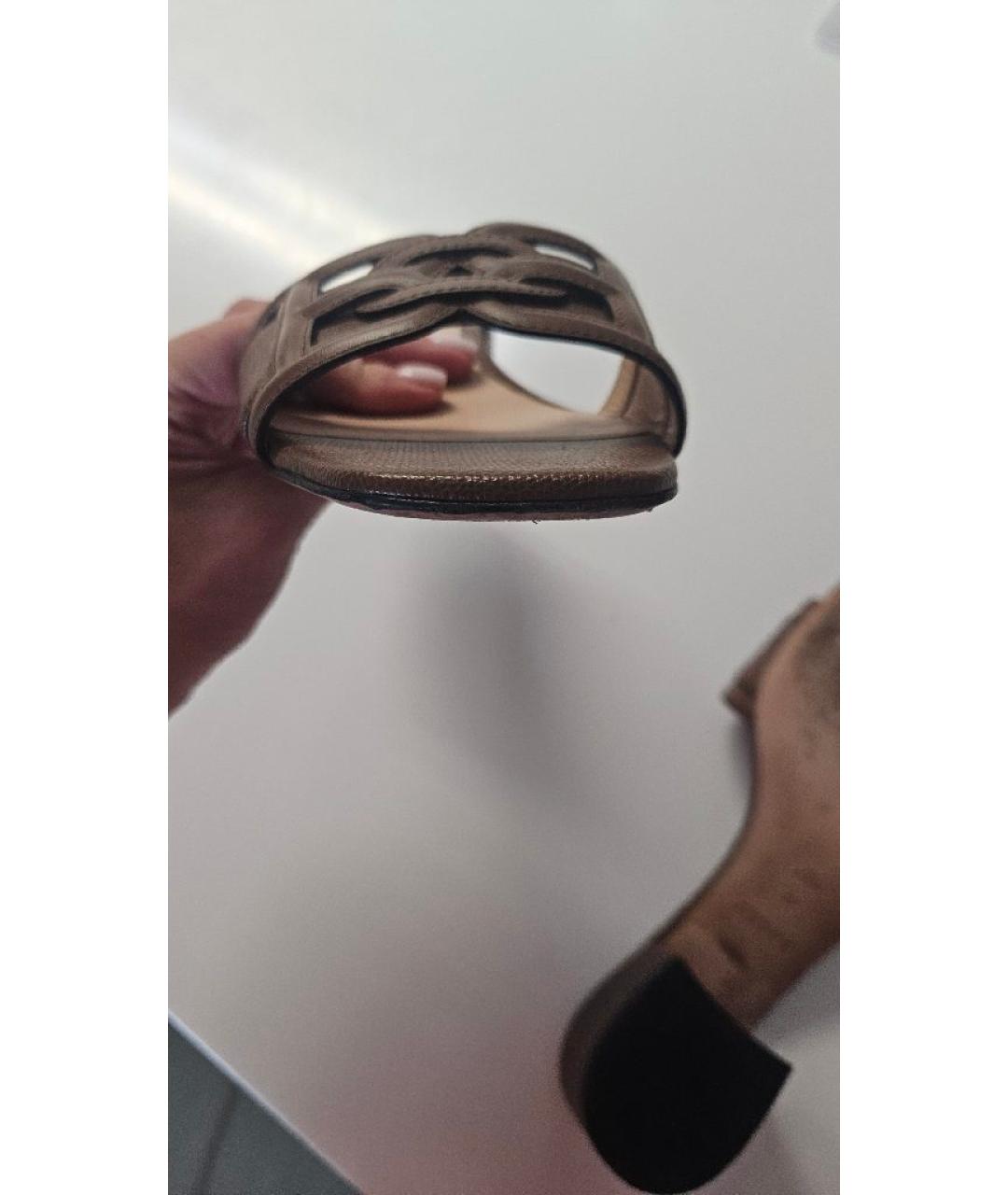 BALLY Коричневые кожаные босоножки, фото 8