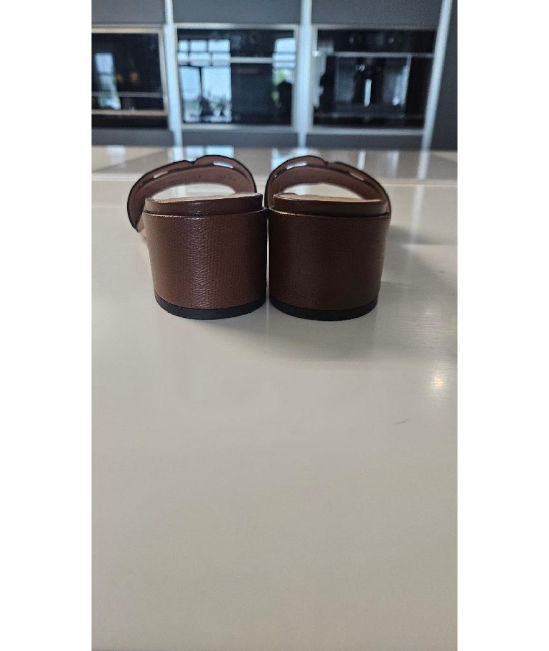 BALLY Коричневые кожаные босоножки, фото 4
