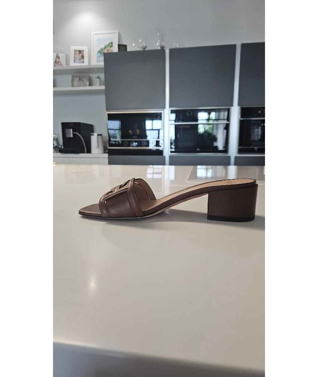BALLY Коричневые кожаные босоножки, фото 10