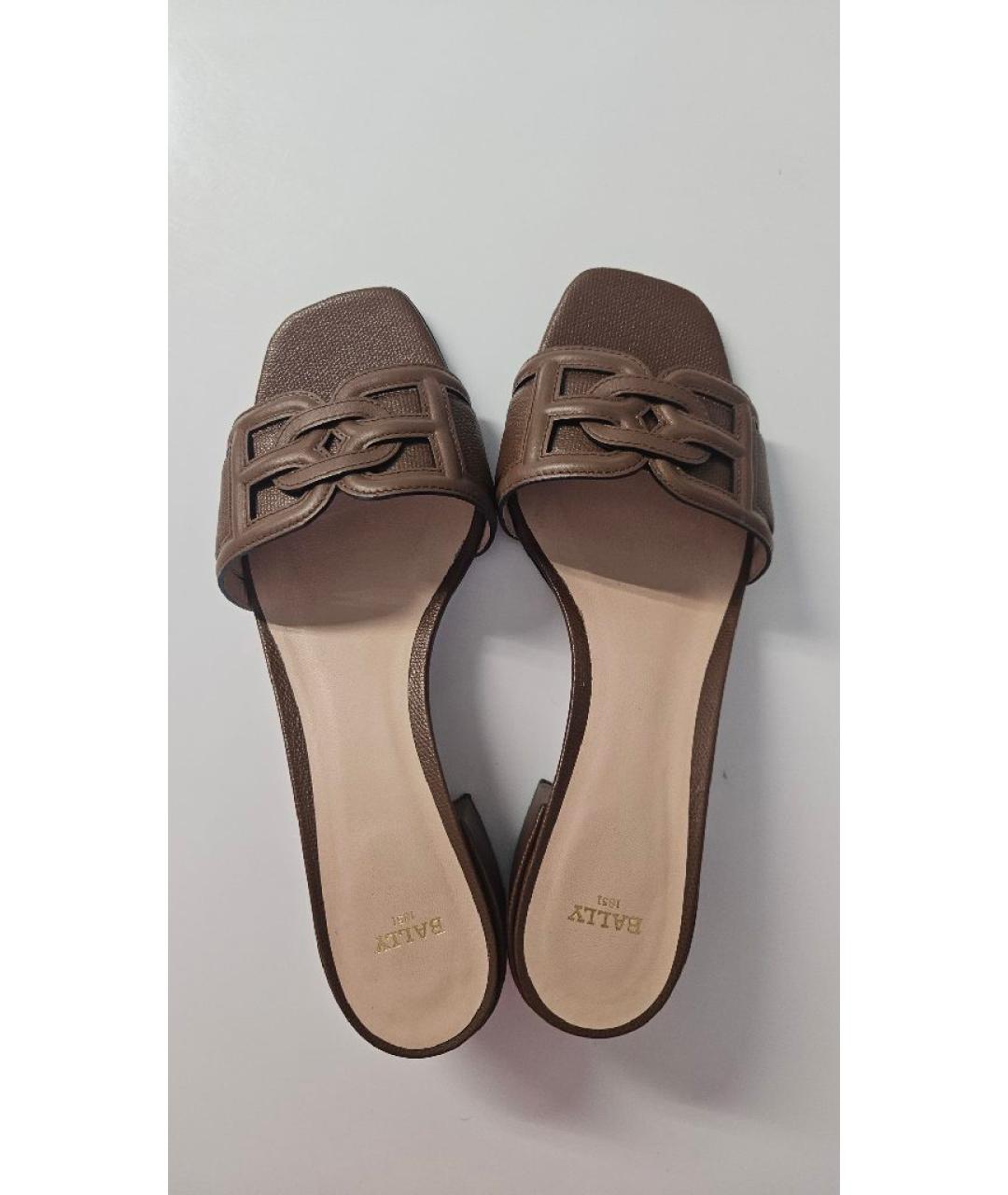 BALLY Коричневые кожаные босоножки, фото 3